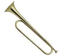 Trompette Portable En Laiton - Instrument De Musique De Style Cavalerie Plat Plaqué Or, Cor Standard Rétro Pour Étudiants, Fanfare, Débutants Ou Entraînement, Compact Et Léger Pour Les Voyages
