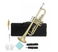 Trompette Professionnelle Instrument Ensemble De Trompette En Si Bémol Pour Débutants Avec Gants En Cuir Instrument En Cuivre(Cyan antique)