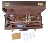 Trompette Professionnelle Instrument Instrument De Musique Trompette En Si Bémol Plaqué Or De Qualité Professionnelle Avec Boîte Pour Débutants