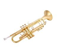 Trompette Professionnelle Instrument Trompette En Si Bémol En Laiton Plaqué Argent Instrument De Musique Professionnel Avec Étui En Cuir(Gold)