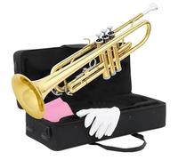 Trompette Professionnelle Instrument Trompette Professionnelle En Laiton Sib Plaquée Or Pour Débutant Adulte(Gold Lacquer)
