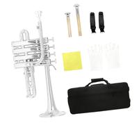 Trompette standard de poche pour trompette basse avec embouchure, gants, chiffon de nettoyage et étui de transport pour débutants