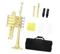 Trompette standard de poche pour trompette basse avec embouchure, gants, chiffon de nettoyage, étui de transport pour poche débutant