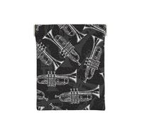 Trompettes de Croquis Noir et Blanc, Sac de Rangement pour Femmes, Portefeuille supérieur à Presser, Petit Porte-Monnaie, Pochette de Changement