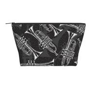Trompettes de Croquis Noir et Blanc, Trousse de Toilette Trousse de Maquillage Sac à cosmétiques Trousse de Toilette de Voyage Portable