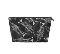 Trompettes de Croquis Noir et Blanc, Trousse de Toilette Trousse de Maquillage Sac à cosmétiques Trousse de Toilette de Voyage Portable