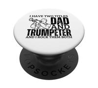 Trompettiste et Papa fière Trompette drôle Hommes PopSockets PopGrip Adhésif