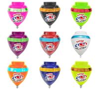 TROMPOS COMETA Toupie Turbo Galactique Trompo de bataille à pointe rotative, envoi 1 unité de couleur aléatoire, corde avec anneau et étoile à l'intérieur de la toupie