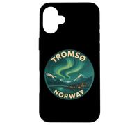 Tromso Norvège Norvégienne Northern Lights Snow Retro Oslo 47 Coque pour iPhone 16 Plus