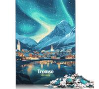 Tromso, Norvège - Puzzle Ciel Nocturne - Puzzle Stimulant et Stimulant en Carton 100% recyclé pour Adultes et Enfants - Cadeaux de Noël - 1 000 pièces (75 x 50 cm)