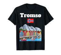 Tromso Souvenir Norvège Amoureux des Vacances Drapeau norvégien T-Shirt