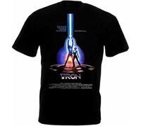 Tron Movie Poster T-Shirt Black Mens Tees L