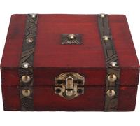 Tronc de rangement Coffre en bois rétro avec serrure métallique pour accessoires de bijoux Collections de cosmétiques Cadeau