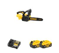 Tronçonneuse 18V DCM565N-XJ + 2 batteries 18V 5 Ah + chargeur DCB1104-QW DEWALT