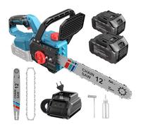 Tronçonneuse a Batterie 12 Pouces, Mini Tronconneuse a Batterie Sans Balais 1000 W, Tronçonneuse Électrique avec Batterie 8000mAh, Tronconneuse pour L'élagage des Branches, La Coupe du Bois