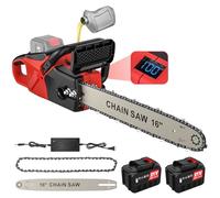 Tronçonneuse à Batterie 16 Pouces, Tronçonneuse Électrique sans Fil avec 2 x 4,5 Ah Batteries et Chargeur Rapide, 2000W Moteur Sans Balais, Graissage Automatique & Tension de Chaîne Sans Outil