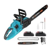 Tronçonneuse à Batterie 8000mAh, 16 Pouces 2400W Tronçonneuse Électrique Sans Fil Brushless, Système d'Huile Automatique, Faible Rebond, Tronçonneuses pour la Coupe du Bois, la Taille des Arbres