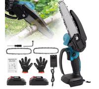 Tronconneuse a batterie, Mini tronçonneuse portative sans fil rechargeable de 6 pouces, puissante, alimentée par batterie, 800W