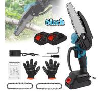 Tronconneuse a batterie, Mini tronçonneuse sans fil de 6 pouces pour Makita 21V batterie scie à chaîne électrique portative, 800W