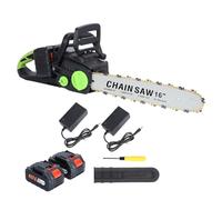 Tronconneuse a batterie, tronçonneuse sans fil et 16 pouces, tronçonneuse electrique, 2x4,0 Ah elagueuse sans fil pour branches et jardin, 1800W 36V, scie chaîne pour l'abattage d'arbre, l'élagage