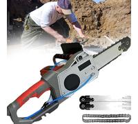 TronçOnneuse à BéTon 5800 W/6500 W, TronçOnneuse à BéTon à ChaîNe DiamantéE, TronçOnneuse BéTon éLectrique, avec 2 ChaîNes et 2 Guides, PoignéE Ergonomique, Profondeur de Coupe 35/48 Cm,450