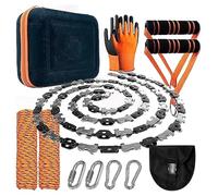 Tronçonneuse à corde à membres hauts - Scie à branches d'arbre manuelle sans puissance avec dents tranchantes, scie à chaîne à corde de poche pour l'élagage à grande portée, le camping et la survie