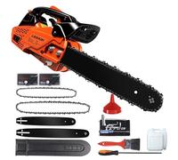 Tronçonneuse à essence 25CC, 2 temps, lames de scie de 12" et 14", 2 chaînes, tronçonneuse portable Easy Start, interrupteur de sécurité. Scie d'entretien de l'arbre à essence pour sécateur, élagueur