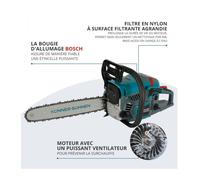 Tronçonneuse à essence 45 cm³, chaîne 16" (40 cm), anti-vibrations - Könner Söhnen KS CS21G-16-