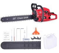 Tronçonneuse à essence 58 cm³, tronçonneuse électrique de 50 cm, tronçonneuse à essence manuelle à deux temps, outil de jardinage pour la coupe d'arbres, de bois, le jardinage et la ferme