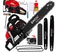 Tronçonneuse à essence Maltec Mastercut5700W®|5,7Ps|58Cc|2Xchaînes+2Xguides+huile