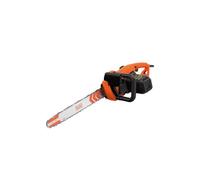 BLACK+DECKER Tronçonneuse filaire - 12,5 m/s - Réservoir de 150 ml transparent - Tendeur de chaine sans outil - Griffe 5 dents - Interrupteur double commande, Orange, 45 cm