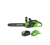 Tronçonneuse Brushless 35cm 40V GREENWORKS - Batterie 4.0 Ah - Chargeur - GD40CS15K4