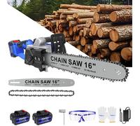 Tronçonneuse Brushless sans fil Coupe 40cm, Avec 2 batteries*4.0Ah, 1 chaine, Tronçonneuse sans fil 16 pouces