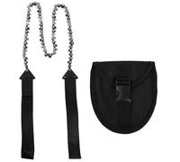 Tronçonneuse Camping, 33 Dents, Scie à Chaîne de Survie avec Sac de Rangement, Scie à Câble Acier Portatif, Scie Fil à Main Manuelle pour Randonné Jardinage Chasse d'Extérieur, Total 103 cm (A)