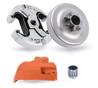 Tronçonneuse Couvercle latéral d'embrayage de frein de chaîne et tambour d'embrayage .325 "7T pour Husqvarna 340 345 346 350 avec roulement à aiguilles Pièces de rechange pour 537107801, 578097901