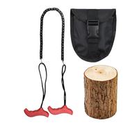 Tronçonneuse de poche - Scie à main pliable avec poignées - Outil de survie portable et pliable - Pour camping, chasse, randonnée, extérieur, élagage des arbres, coupe des branches, feu de camp