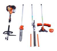 KIT 4 EN 1 TRONCONNEUSE DEBROUSSAILLEUSE TAILLE-HAIE ELAGEUSE THERMIQUE 52CC 3CV