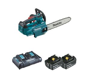 Tronçonneuse d'élagage 2x18V 30cm DUC306Z001 + 2 batteries BL1850B 18V 5 Ah + 1 chargeur rapide double DC18RD MAKITA