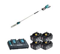 Tronçonneuse d'élagage sur perche 2x18V 30cm DUA300Z + 4 batteries BL1860B 18V 6 Ah + chargeur double DC18RD MAKITA
