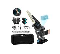 Tronçonneuse élagueuse électrique Brushless 1100W - Lame 8 pouces - 2 Batteries 21V - Noire