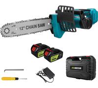 tronçonneuse électrique 12 pouces, moteur sans balai, lubrification automatique, 2 batteries