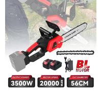 Tronçonneuse électrique 3500W - Tronçonneuse 12 Pouces Sans Balais 21V - 20 000 tr/min - 10*1500 mAh - 2 batteries + 2