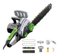 Tronçonneuse Électrique avec Guide-chaîne Et Chaîne, Scie Électrique Alimentée en 220 V, Lubrification Automatique, Tronconneuse Electrique Filaire avec Orifices De Ventilation 3D