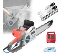 Tronçonneuse Électrique Avec Pompe À Eau,electric Concrete Chain Saw, Équipement Industriel De Découpe De Béton, Découpeuse Murale Électrique Pour Granit/béton/marbre, 2 Chaînes/2 Guides (Red, 35cm)