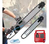 Tronçonneuse électrique avec pompe à eau et 2 chaînes/2 guides-chaînes, découpeuse murale électrique pour granit/béton/marbre, équipement industriel de découpe de béton,48cm