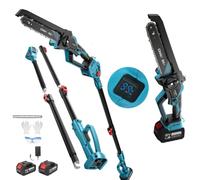 Tronçonneuse Électrique Compatible Avec Makita 18v | Lame 20Cm Moteur Sans Brosse, Huile Auto, 2 Batteries, Pour Bois De Jardin Et Coupe