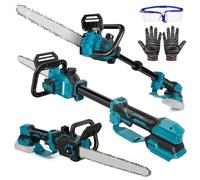 Tronçonneuse électrique de 30,5 cm avec tige télescopique de 30,5 cm, compatible avec Makita 18 V, moteur sans brosse, huile automatique de la chaîne, pour bois de jardin, sécateur, élagueur, coupe du