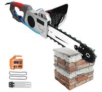 Tronçonneuse Électrique Filaire, Scie à Béton/Métal à Double Chaîne, Moteur à Balais 0-6 000 Tr/Min, pour Porcelaine, Béton, Pierre, Rénovation De Maisons Anciennes (6500W)