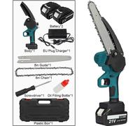 Tronçonneuse électrique, guide-chaîne 8 pouces, puissance 3000W, kit 2 batteries, EU