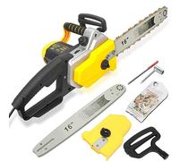 Tronçonneuse électrique puissante 2200 W, vitesse de chaîne de 13 m/s, tronçonneuse filaire légère, scie à chaîne épaisse pour couper sans effort du bois, des arbres et des branches (jaune)